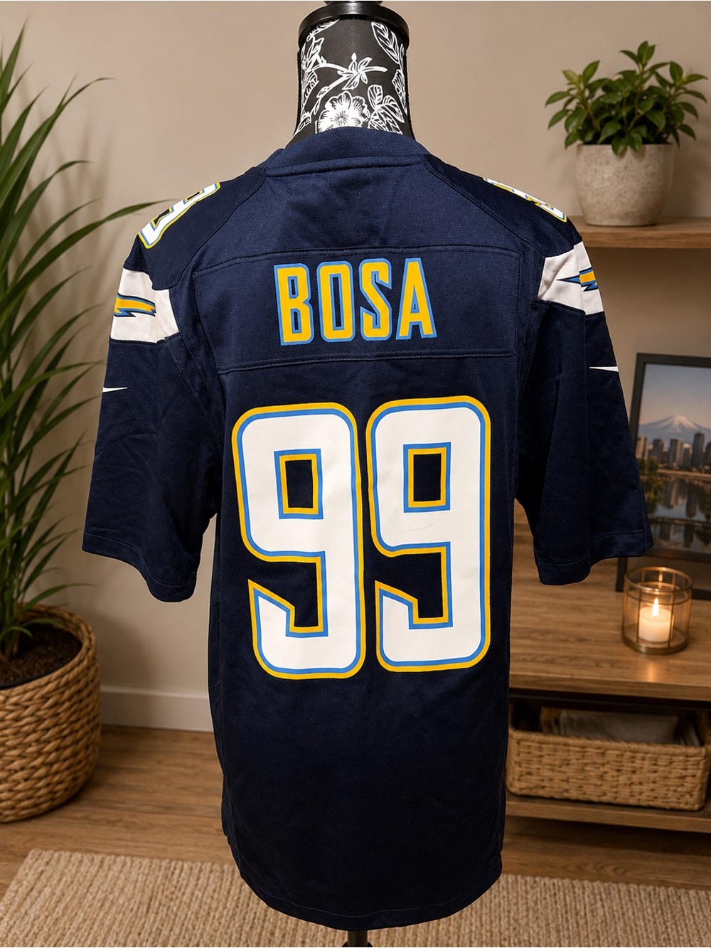 Nike Navy Los Angeles Chargers #99 Football Jersey with White & Yellow Accents - Picture 3 of 5